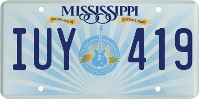 MS license plate IUY419