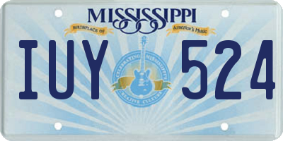 MS license plate IUY524