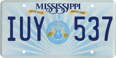 MS license plate IUY537