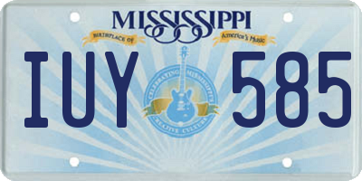 MS license plate IUY585