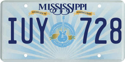 MS license plate IUY728