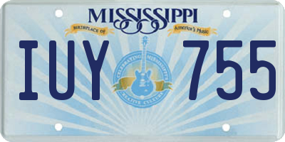 MS license plate IUY755