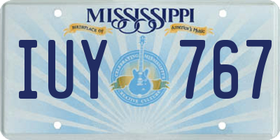 MS license plate IUY767