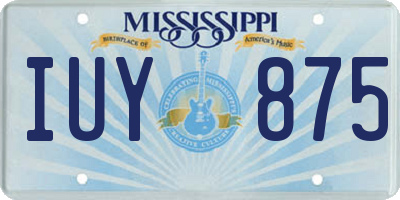 MS license plate IUY875