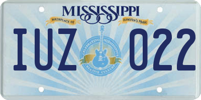 MS license plate IUZ022