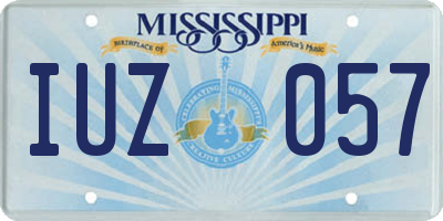 MS license plate IUZ057