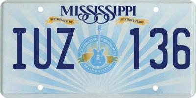 MS license plate IUZ136