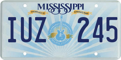 MS license plate IUZ245