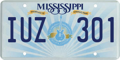 MS license plate IUZ301