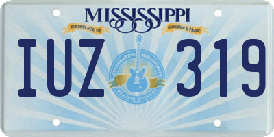 MS license plate IUZ319