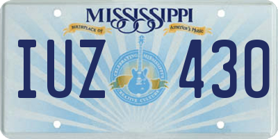 MS license plate IUZ430