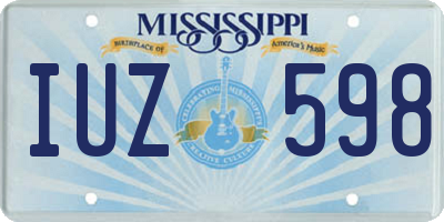 MS license plate IUZ598