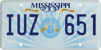 MS license plate IUZ651