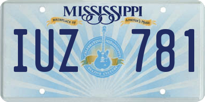 MS license plate IUZ781