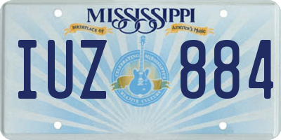 MS license plate IUZ884