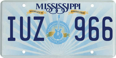 MS license plate IUZ966
