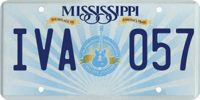 MS license plate IVA057