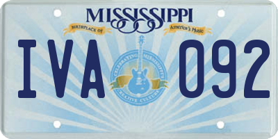 MS license plate IVA092