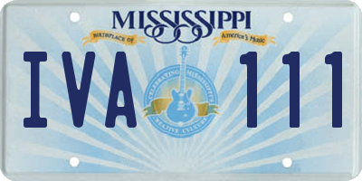 MS license plate IVA111