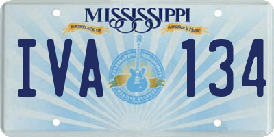 MS license plate IVA134