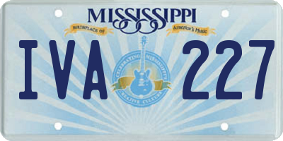 MS license plate IVA227