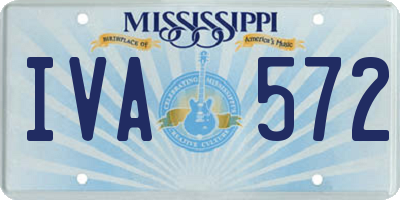 MS license plate IVA572