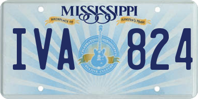 MS license plate IVA824