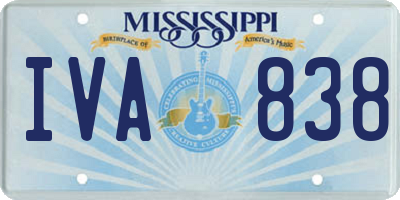 MS license plate IVA838