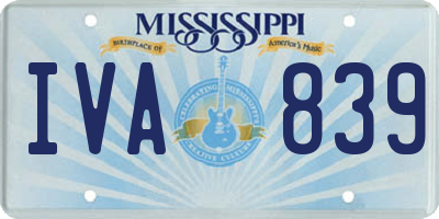 MS license plate IVA839