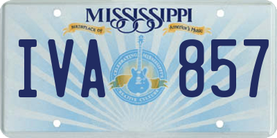 MS license plate IVA857