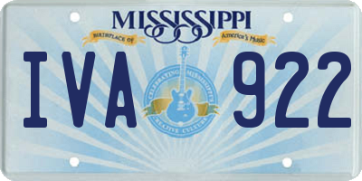 MS license plate IVA922