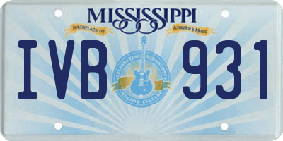 MS license plate IVB931