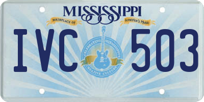 MS license plate IVC503