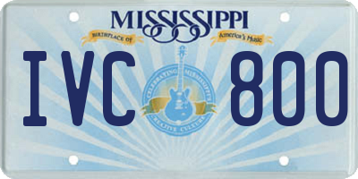 MS license plate IVC800