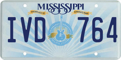MS license plate IVD764