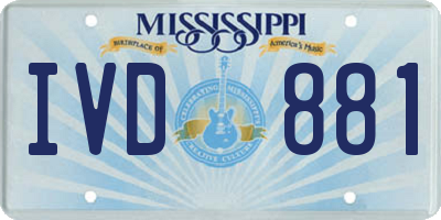 MS license plate IVD881