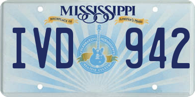 MS license plate IVD942