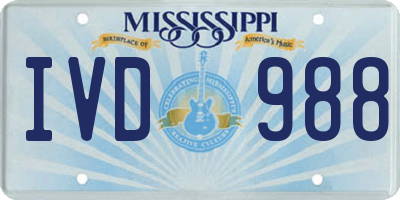 MS license plate IVD988