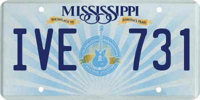 MS license plate IVE731