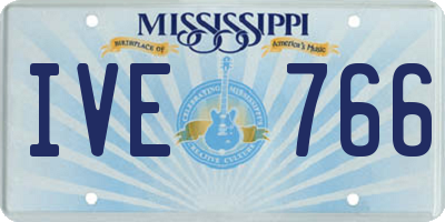 MS license plate IVE766