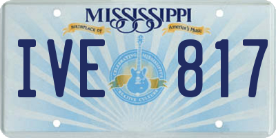 MS license plate IVE817