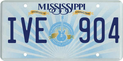 MS license plate IVE904