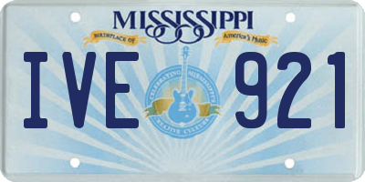 MS license plate IVE921