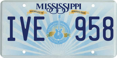 MS license plate IVE958