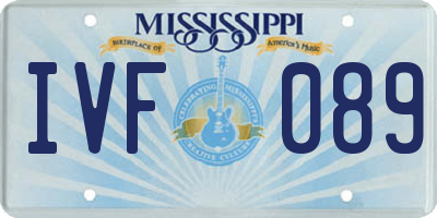 MS license plate IVF089