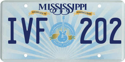 MS license plate IVF202