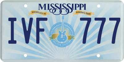 MS license plate IVF777