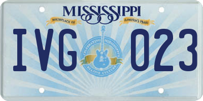 MS license plate IVG023