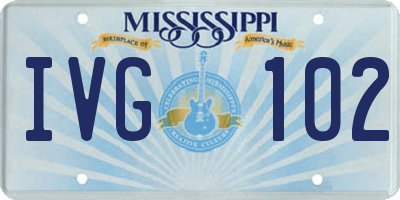 MS license plate IVG102