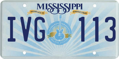 MS license plate IVG113